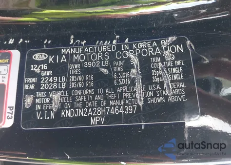 2017 Kia Soul z USA, uszkodzony, nr VIN KNDJN2A28H7464397